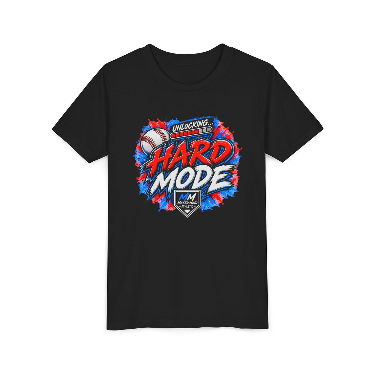 Unlocking Hard Mode Youth Baseball Tee